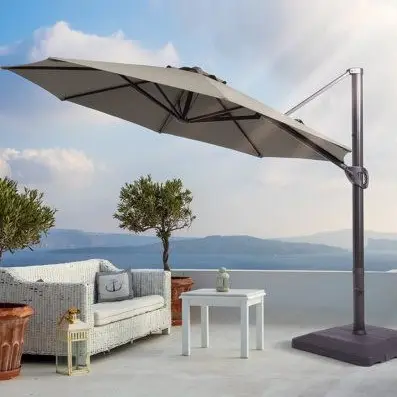 Paraguas de tela impermeable para exteriores, sombrilla moderna de lujo para el sol, patio, jardín, buen precio