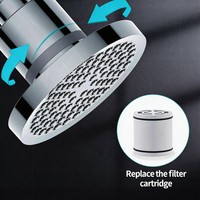 Pommeau de douche moderne de 6 pouces en ABS chromé à jet de pluie pour salle de bain, élimination du chlore, beauté pour la peau