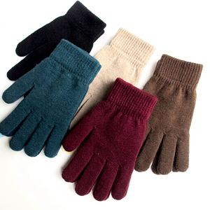 Women Acrylic/Cotton <b>Knitted</b> <b>Gloves</b> Autumn Hand Warmer Winter Thicken Lining Full Fingered Mittens Skiing Short Daily Outdoor - Product Image 1