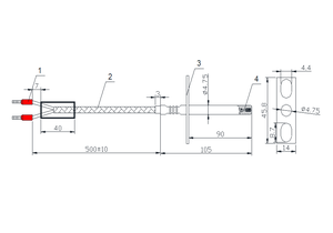 شواء/فرن درجة الحرارة الاستشعار الفولاذ المقاوم للصدأ شفة PT1000 التحقيق - Product Image 2