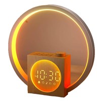 Réveil intelligent New Sunrise, compagnon de sommeil, lampe de bureau colorée, musique au son de bruit blanc, design moderne minimaliste, commande tactile