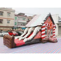 منزل مثلجات للحلوى للأطفال بالدرجة التجارية 27 × 13, منزل مثلجات للحلوى للأطفال بطوق كرة السلة لأعياد الميلاد من مصنع الصين القابل للنفخ
