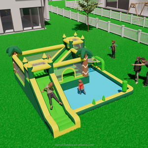 Château gonflable avec 2 toboggans et mur d'escalade, piscine à balles, panier de basket - Product Image 2