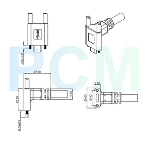 Kabel USB 3.1 Tipe C dengan Pengunci Sekrup, Male ke Male, Sudut 90 Derajat, untuk Kamera Industri, Sistem Sensor Visi Mesin - Product Image 6
