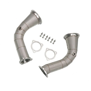 Reducing Straight Exhaust Downpipes With Brushed for Audi RS4 RS5 B9 2019-2022 2.9T, 304 Stainless Steel, OEM & ODM Available - Product Image 1