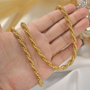 Bulk Wholesale Copper 18K Gold Plated Classic Anniversary Spiral Elongated Smooth Refined <b>Matching</b> Necklace Set <b>Bracelets</b> for - Product Image 3