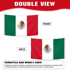 Bandera de México Personalizada de 90x150cm, Impresión Digital, Bandera Nacional Mexicana, Bandera de México con Águila, Poliéster, Disponible en Stock, Venta al Por Mayor - Product Image 3