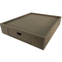 Plateau à bijoux rectangulaire en cuir véritable avec fermeture à pression - Rangement de voyage pour armoire, cuisine, salle de bain et salon