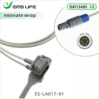 Câble adaptateur capteur SpO2 en cuivre étamé compatible EMSLIFE pour moniteur patient Mindray N10/N12/UMECA10/IPM1O, 5 broches, 3m, modèle