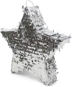 Petite étoile en feuille d'argent <span class=keywords><strong>Pinata</strong></span> pour les fêtes d'anniversaire, thème de la célébration des enfants, fête de carnaval et événements connexes, célébration et Dec - Product Image 1