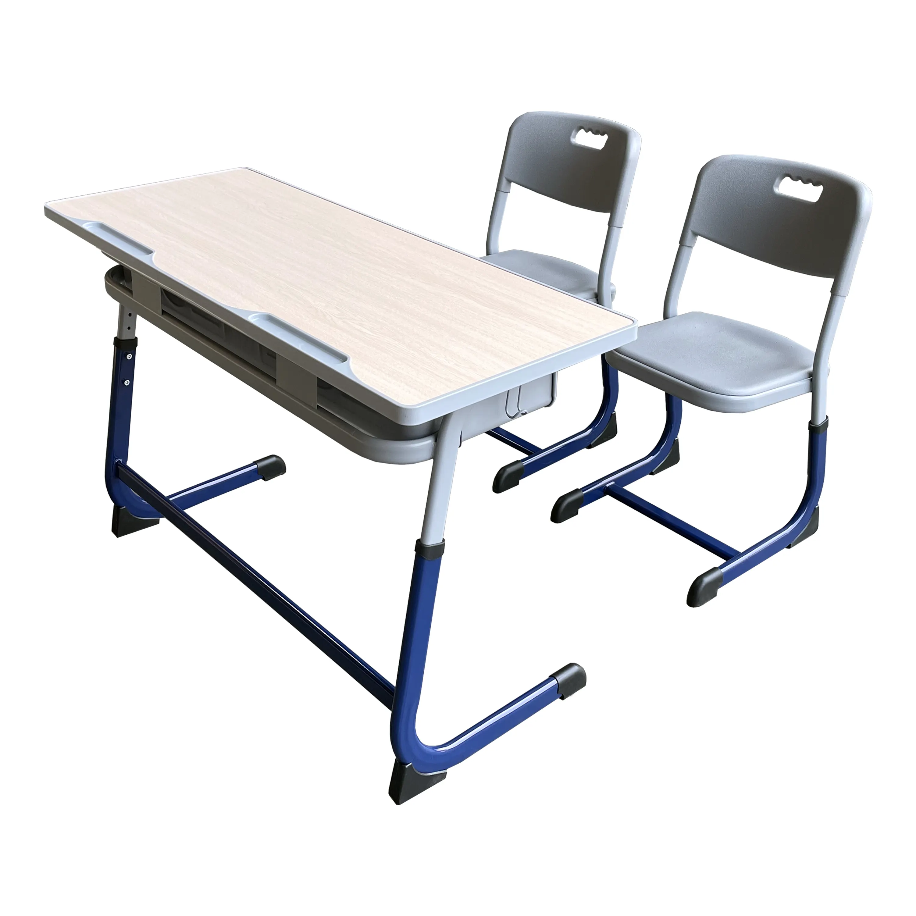 High School And College Classrooms Double Desks And Chairs For Students For 2 People Hot Sales Modular Mdf Desk Furniture Desk