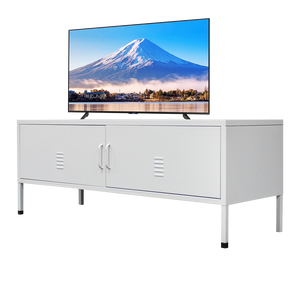 Meuble TV moderne en métal de style farmhouse pour salon, chambre à coucher, petit appartement et bureau à domicile - Meuble de rangement TV multifonctionnel - Product Image 6