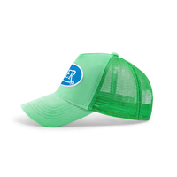 Casquette Trucker 5 Panneaux en Maille à Bord Vert Style Western Vintage avec Broderie 3D, pour Usage Formel, Extérieur, Sports et Mode, Vente en Gros