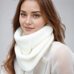 Vintage adolescents filles anneau écharpes automne hiver plus chaud cou femmes hiver tricoté solide épais écharpe hiver cercle boucle écharpe - Product Image 1