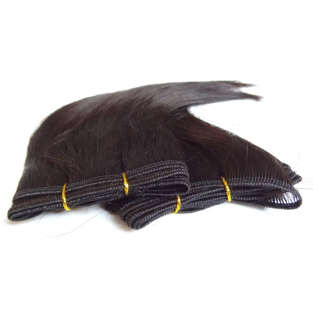 Extensão de cabelo curto brasileiro, frete grátis na cor preta, conjunto de 6 polegadas, extensão de cabelos pretos