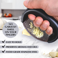Professionele Zware Zachte Abs Handvat Crusher 304 Food Grade Knoflook Stainless Steel Knoflook Pers Knoflook Dunschiller Borstel