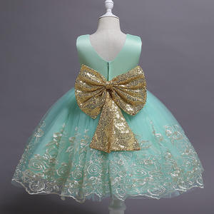 Robes de soirée pour filles, robes de princesse pour mariage, robes sans manches en dentelle brodée avec jupe à volants et bandeau - Product Image 2