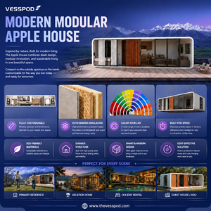 Pergola Esterna Modulare per Terrazza, Casa Prefabbricata Apple Cabin Completa con <span class=keywords><strong>2</strong></span> Bagni, <span class=keywords><strong>2</strong></span> Camere da Letto, <span class=keywords><strong>2</strong></span> Soggiorni e Cucina - Product Image 2