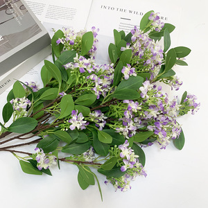 Fleur artificielle, mille lilas, longue branche, tournesol, en plastique et soie, semi-fait main, ornements décoratifs pour la maison et le salon - Product Image 4
