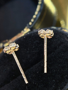 Pendientes de Oro Puro Au750 18K con Diamante Natural de 0.20cts, Joyería Fina Elegante para Mujer, Uso Diario, Gran Venta Xinfly - Product Image 5