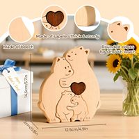 Vente en gros : Ours en peluche personnalisables (couleur et taille), Famille de cinq ours, Décoration de bureau, Ornements de table pour les fêtes, Puzzle d'ours en bois DIY
