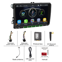 Autoradio 9 pouces pour VW CC avec charge USB sans fil, CarPlay et Android Auto, radio FM, Bluetooth et Mirror Link.