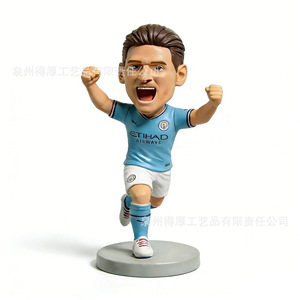 Manchester City <b>Bobblehead</b> Doll Premier League Football Player Figure Desktop Car Decoration Gift Ivory White Synthetic Resin - Product Image 1