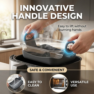 Nueva bandeja de vidrio para hornear con base y tapa de silicona para freidora de aire Ninja AF400 - Product Image 6