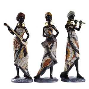 Estatua Africana Vintage, Escultura Hecha a Mano, Figuritas Afroamericanas, Dama Tribal Exótica, Obra de Arte Africana para Decoración del Hogar - Product Image 6