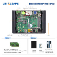 Mini PC Industrial Sin Ventilador Linkleaps OEM ODM, PC Integrado con Procesadores Core I7 I5 I3 de 4.ª a 13.ª Generación, 6 Puertos COM, LAN Dual de 2.5 GbE, GPIO de 14 Bits