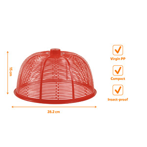 Foldable <b>Plastic</b> Food Cover 28.2 Cm Diameter Insect Proof Compact Virgin PP Material for Kitchen Use Multi Color Hand Wash Only - Product Image 5