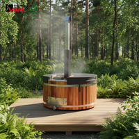 Vapasauna Direktvertrieb 5-6 Personen Holzbefeuerter Whirlpool Badewanne Spa-Wanne 304 Edelstahl-Innenwanne Außensauna OEM-Unterstützung