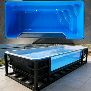 Piscina Infantil de Fibra de Vidrio Resistente con Filtro Integrado y Estructura Metálica, Piscina Spa para Exteriores - Product Image 4