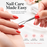 Pousse-cuticules double tête en acier inoxydable, éliminateur de peaux mortes, coupe-ongles, outil de soin des ongles pour la maison, le salon, la manucure et la pédicure