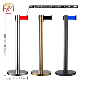 Có thể thu vào vành đai thép rào cản Bài <span class=keywords><strong>2M</strong></span> 3M 5M kiểm soát hàng đợi cực với dây điều khiển dòng cho kiểm soát đám đông và stanchion - Product Image 2