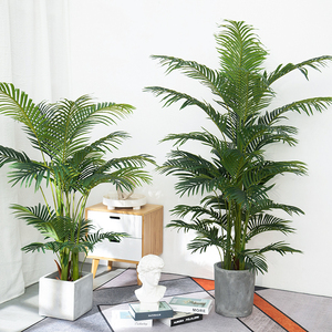 Ornements de jardin palmiers <span class=keywords><strong>en</strong></span> <span class=keywords><strong>bambou</strong></span> décoration d'hôtel palmier artificiel résistant au feu plante de palmier areca réaliste avec <span class=keywords><strong>pot</strong></span> - Product Image 1