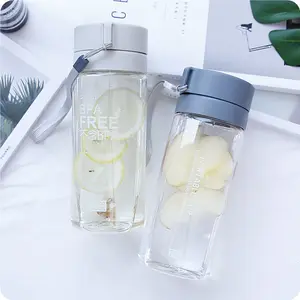 Feiyou-botella de agua de plástico transparente con filtro, deportiva, sin bpa, 600ml, con logotipo personalizado, venta al por mayor