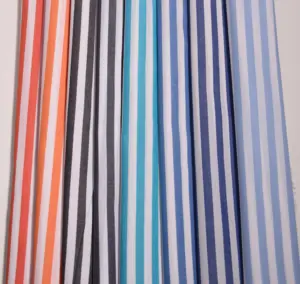 100% 코튼 차오양 스트립 원사 염색 스트라이프 컴팩트 짠 일본과 한국 트렌드 남성 및 여성 착용 코튼 원단