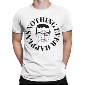 T-shirt da uomo Chudjak Chud Meme Nothing Ever Happens, in puro cotone, a maniche corte, divertente, girocollo, idea regalo - Product Image 1