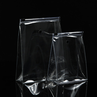 Sac de rangement pour vêtements avec fermeture éclair auto-adhésive, transparent, imperméable et personnalisé pour cosmétiques