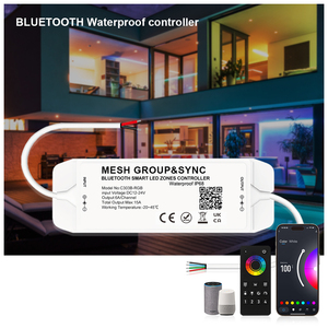 C300B Aipin IP68 Impermeable <span class=keywords><strong>Bluetooth</strong></span> 4 Zone MESH Control remoto Rgb Sync Smart Dimmer 12/24V <span class=keywords><strong>Led</strong></span> <span class=keywords><strong>Strip</strong></span> Light Project <span class=keywords><strong>Controller</strong></span> - Product Image 1