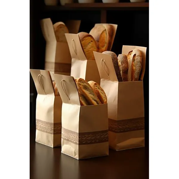 Großhandel Öl feste Toast Bäckerei Brot Verpackung mit Fenster Benutzer definierte kleine Wachs beschichtete Kraft Papiertüte für Lebensmittel