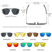 Nouveau rétro mode couleur UV400 polarisé métal ombre lunettes peut être assorti avec myope polygone carré cadre hommes lunettes de soleil