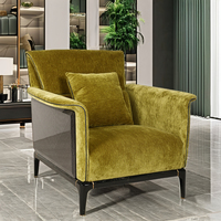Chaise longue italienne moderne à dossier haut en bois pour une place Chaise longue en cuir véritable pour le salon