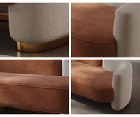 Ensemble de canapés en tissu capitonné de style minimaliste italien pour petits appartements, villas, design moderne, meubles durables pour salon