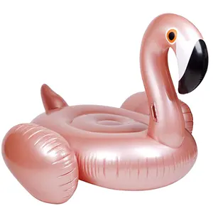 Pelampung Tiup Flamingo Kecil, Mawar Panas Emas Kecil Mengapung Mengisi Air