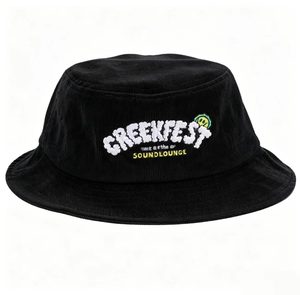 Creekfest Soundlounge Embroidered Corduroy Bucket <b>Hat</b> Vintage Casual Sun <b>Hat</b> for Men Women Outdoor Streetwear Fisherman Cap - Product Image 3