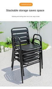 Ensemble de table et de chaises pliantes légères en aluminium moderne pour jardin, terrasse et balcon - Conception durable - Product Image 5