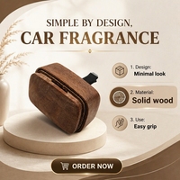 Désodorisant voiture en gros en bois de noyer avec clip magnétique, diffuseur pour accessoires de luxe et marque privée
