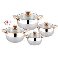 Nouvelle Arrivée Respectueux de l'environnement Conception Cuivre Plaqué Casseroles Pots 8PCS Cuisine Maison Bar Restaurant Ustensiles Pots Ensembles